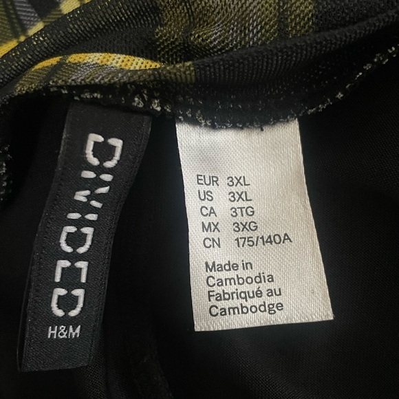 H&M Yellow Plaid Mesh Long Sleeve Dress - Picture 6 of 6